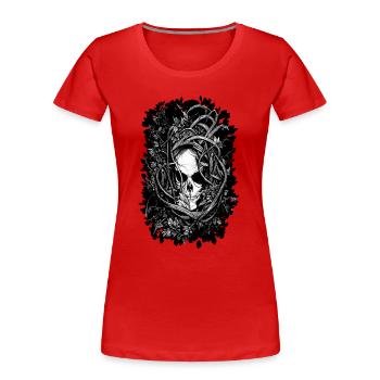 Quelque chose se cache dans la forêt - T-shirt bio Premium Femme - rouge - Devant - Mia (176cm)