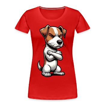Jack Russel terrier Jack russel liebhaber Jackie - Frauen Premium Bio T-Shirt - Rot - Vorne - Mia (176cm)