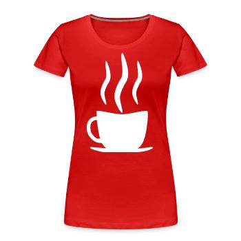 Coffee cup white - Women's Premium Organic T-Shirt - red - Front - Mia (176cm)