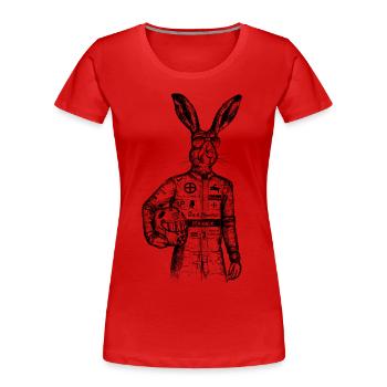 Racing - Motorsport - Rabbit - Rabbit - Cars - Women's Premium Organic T-Shirt - red - Front - Mia (176cm)