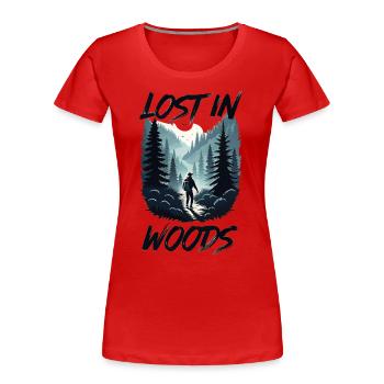 Lost in Wood Travel in the Forest - Women's Premium Organic T-Shirt - red - Front - Mia (176cm)