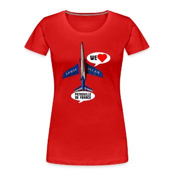 on aime la Patrouille de France - T-shirt bio Premium Femme - rouge - Devant - Mia (176cm)