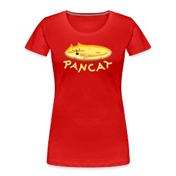 Chat aux crêpes - T-shirt bio Premium Femme - rouge - Devant - Mia (176cm)