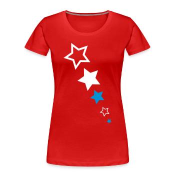 Aufsteigende Sterne/Stars - Frauen Premium Bio T-Shirt - Rot - Vorne - Mia (176cm)