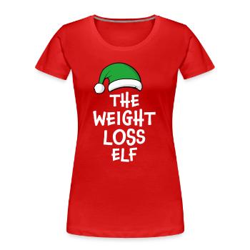 The Weight Loss Elf - Women's Premium Organic T-Shirt - red - Front - Mia (176cm)