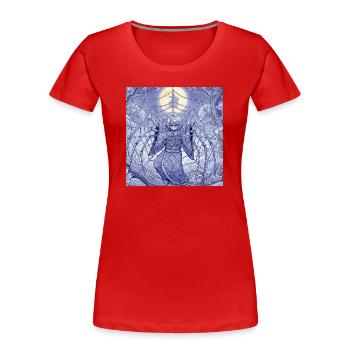 Lunar Spider Dream - Frauen Premium Bio T-Shirt - Rot - Vorne - Mia (176cm)