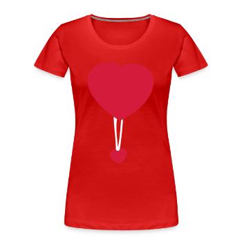 Coeurs en parachute - T-shirt bio Premium Femme - rouge - Devant - Mia (176cm)