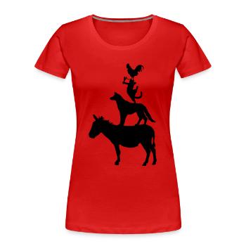 BREMER STADTMUSIKANTEN GESCHENK T-SHIRT - Frauen Premium Bio T-Shirt - Rot - Vorne - Mia (176cm)