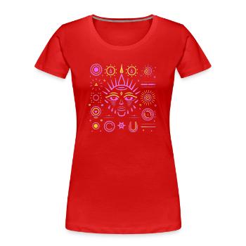 Looking to the Future Abstract Psychic Fashion - Women's Premium Organic T-Shirt - red - Front - Mia (176cm)
