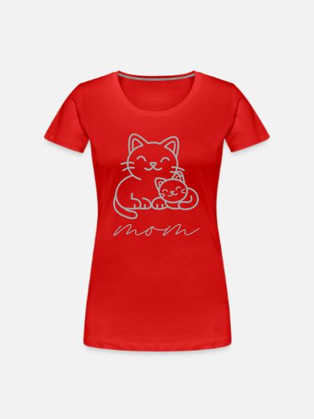 Cat mom - T-shirt bio Premium Femme - rouge