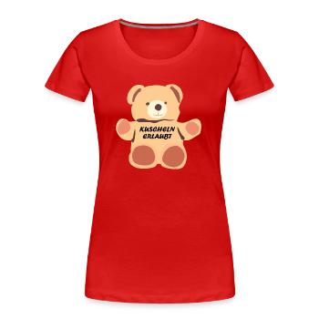 Kuscheln Erlaubt - Frauen Premium Bio T-Shirt - Rot - Vorne - Mia (176cm)
