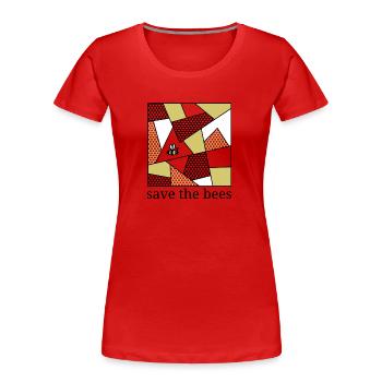 Save the bees yellow mosaic - Frauen Premium Bio T-Shirt - Rot - Vorne - Mia (176cm)