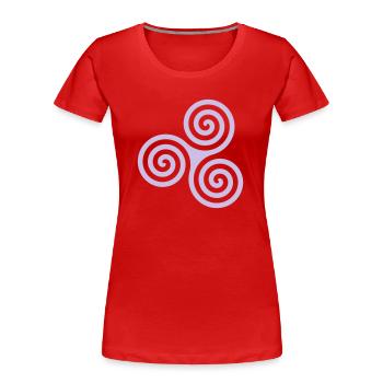 Le Triskell - T-shirt bio Premium Femme - rouge - Devant - Mia (176cm)