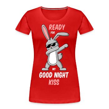 Dabbing Rabbit Good Night Shirt - Women's Premium Organic T-Shirt - red - Front - Mia (176cm)