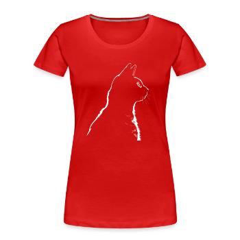 Katze, katzenmotiv - Frauen Premium Bio T-Shirt - Rot - Vorne - Mia (176cm)