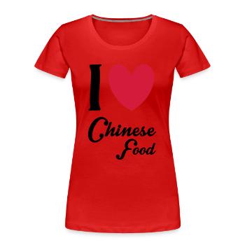 Chinese Food - Frauen Premium Bio T-Shirt - Rot - Vorne - Mia (176cm)