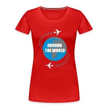 Reise - Frauen Premium Bio T-Shirt - Rot - Vorne - Mia (176cm)