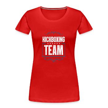Kickboxing Team - Frauen Premium Bio T-Shirt - Rot - Vorne - Mia (176cm)