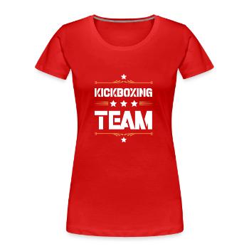 Kickboxing Team - Frauen Premium Bio T-Shirt - Rot - Vorne - Mia (176cm)