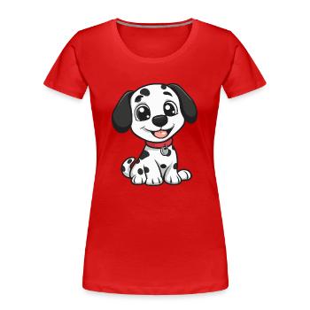 Chien Dalmatien Mignon - T-shirt bio Premium Femme - rouge - Devant - Mia (176cm)