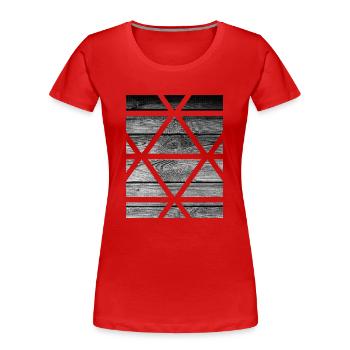 Holz - Frauen Premium Bio T-Shirt - Rot - Vorne - Mia (176cm)