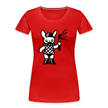 Lapin porno 3 - T-shirt bio Premium Femme - rouge - Devant - Mia (176cm)