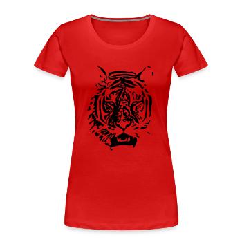 Tiger - Frauen Premium Bio T-Shirt - Rot - Vorne - Mia (176cm)