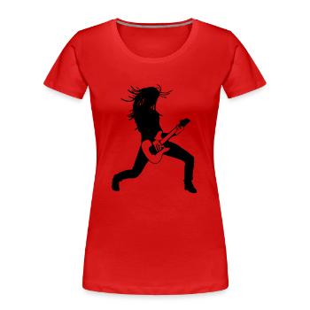 guitar player - T-shirt bio Premium Femme - rouge - Devant - Mia (176cm)