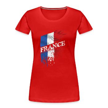 Frankreichflagge - Frauen Premium Bio T-Shirt - Rot - Vorne - Mia (176cm)