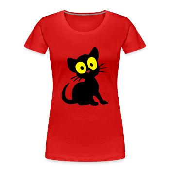 Kätzchen Georgie - Frauen Premium Bio T-Shirt - Rot - Vorne - Mia (176cm)