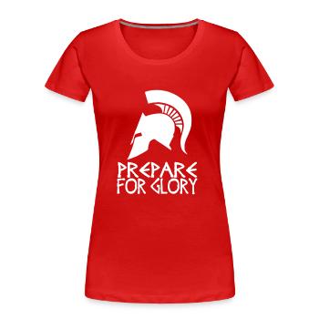 Sparta Préparation pour la gloire - T-shirt bio Premium Femme - rouge - Devant - Mia (176cm)