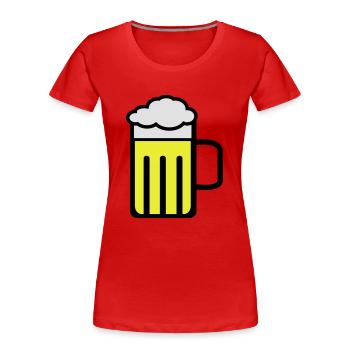beer - Frauen Premium Bio T-Shirt - Rot - Vorne - Mia (176cm)