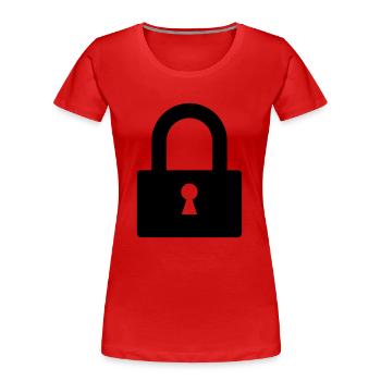 lock - Women's Premium Organic T-Shirt - red - Front - Mia (176cm)