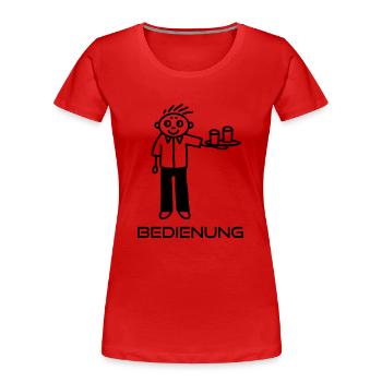 Bedienung - Kellner - Frauen Premium Bio T-Shirt - Rot - Vorne - Mia (176cm)
