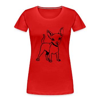 Pet clothing Chihuahua - Women's Premium Organic T-Shirt - red - Front - Mia (176cm)
