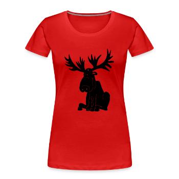 Elch - Frauen Premium Bio T-Shirt - Rot - Vorne - Mia (176cm)