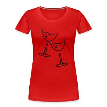 glas wine - Frauen Premium Bio T-Shirt - Rot - Vorne - Mia (176cm)
