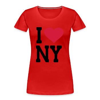 I Love NY New York - Frauen Premium Bio T-Shirt - Rot - Vorne - Mia (176cm)