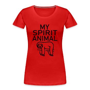 Fun Spaß Lustige - Frauen Premium Bio T-Shirt - Rot - Vorne - Mia (176cm)
