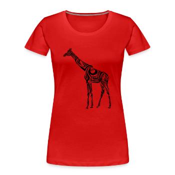 Giraffe Tribal Tattoo - Women's Premium Organic T-Shirt - red - Front - Mia (176cm)