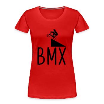 bmx stunt design - Women's Premium Organic T-Shirt - red - Front - Mia (176cm)