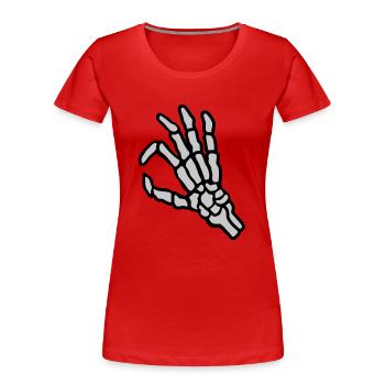 Aspect du trou de squelette en geste - T-shirt bio Premium Femme - rouge - Devant - Mia (176cm)
