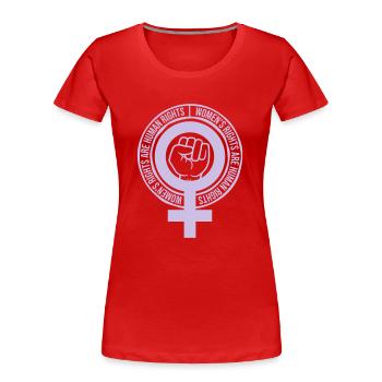 citation féministe sur les droits des femmes - T-shirt bio Premium Femme - rouge - Devant - Mia (176cm)