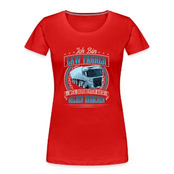 LKW Fahrer - Frauen Premium Bio T-Shirt - Rot - Vorne - Mia (176cm)