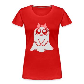 Bande dessinée Little Ghost Girl - T-shirt bio Premium Femme - rouge - Devant - Mia (176cm)