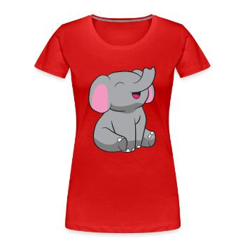 Eléphant - Bébé éléphant - T-shirt bio Premium Femme - rouge - Devant - Mia (176cm)