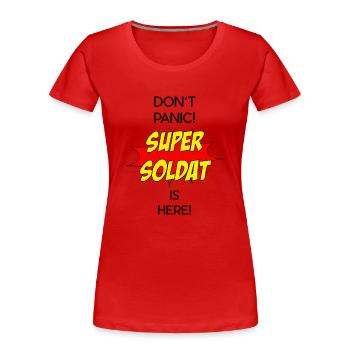 Super Soldat / Super Soldier - Frauen Premium Bio T-Shirt - Rot - Vorne - Mia (176cm)