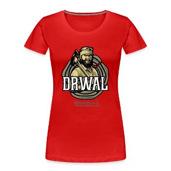 Bûcheron de Pologne Design - T-shirt bio Premium Femme - rouge - Devant - Mia (176cm)
