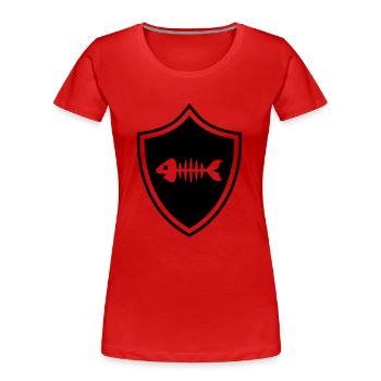 Fish Coat of Arms Bones Bones - Women's Premium Organic T-Shirt - red - Front - Mia (176cm)