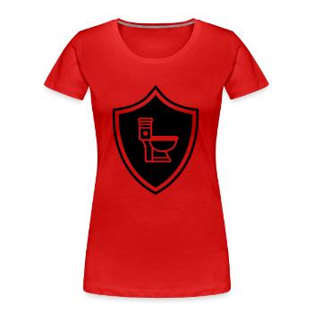 Wc Toilette Wappen - Frauen Premium Bio T-Shirt - Rot - Vorne - Mia (176cm)